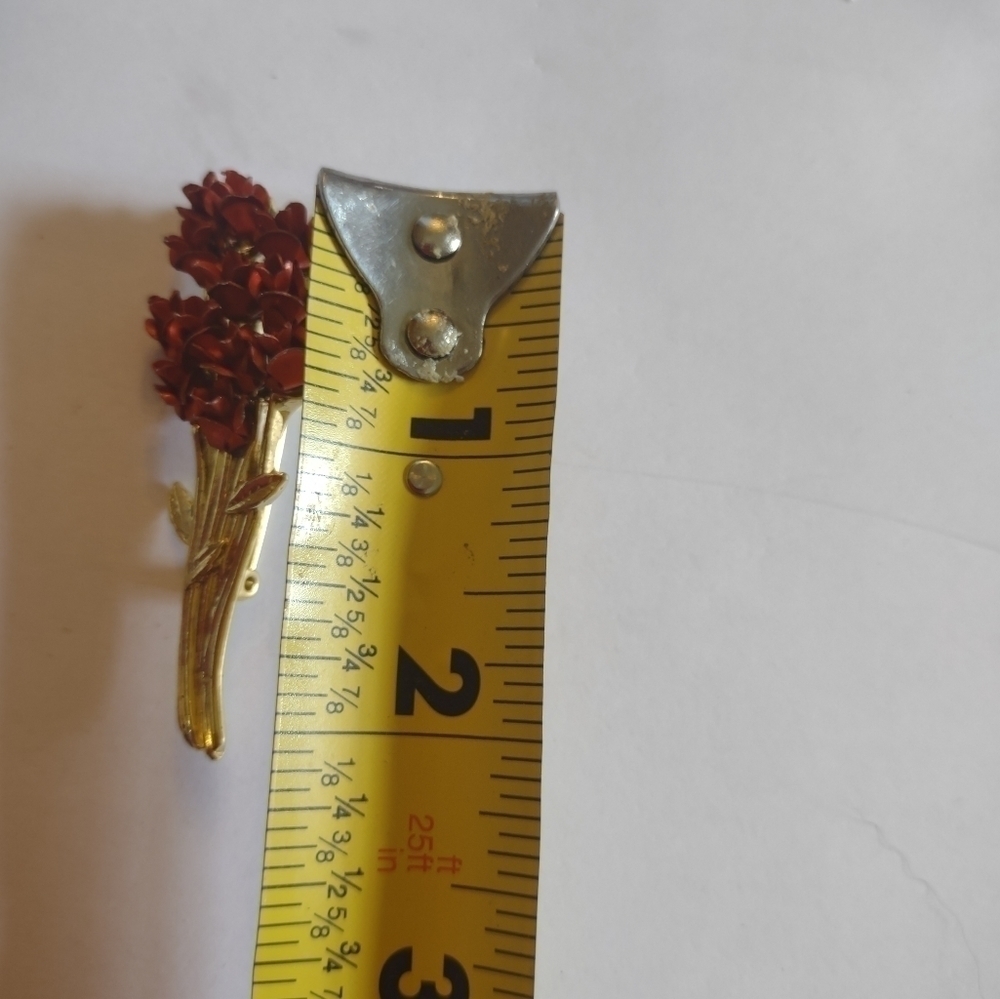 Women's rose bouquet SIGNED DM 97 ESTATE brooch pin - Picture 3 of 4